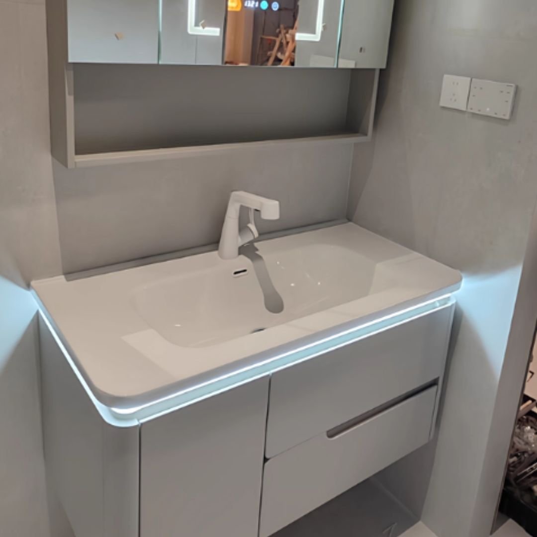 MATTE WHITE ACRYLIC WALL-MOUNTED WASHBASIN